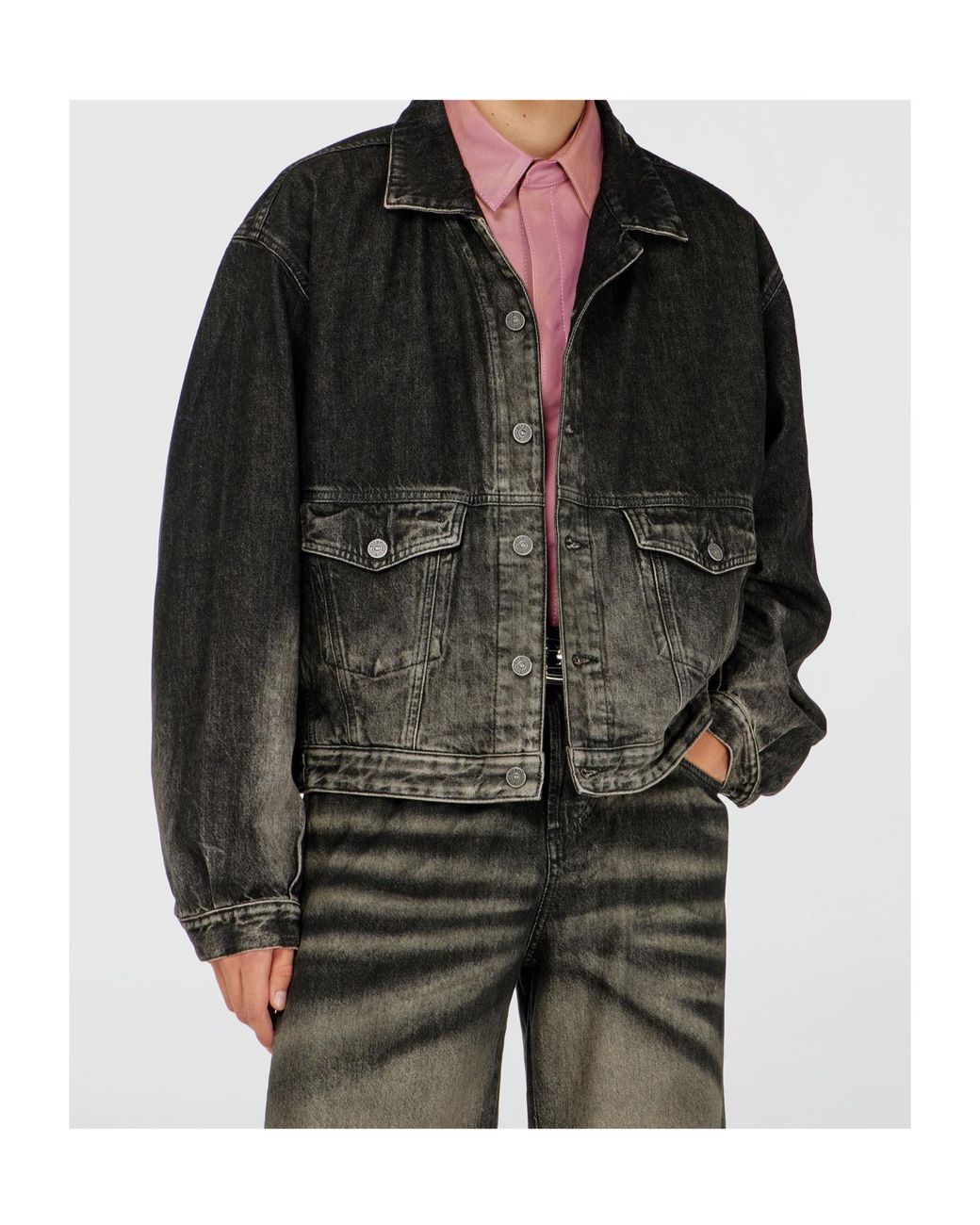 DIESEL Black Trucker Jacket for men