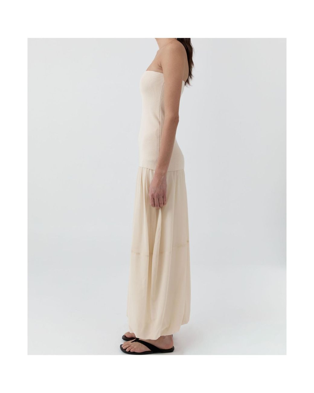 St. Agni Natural Strapless Midi Dress