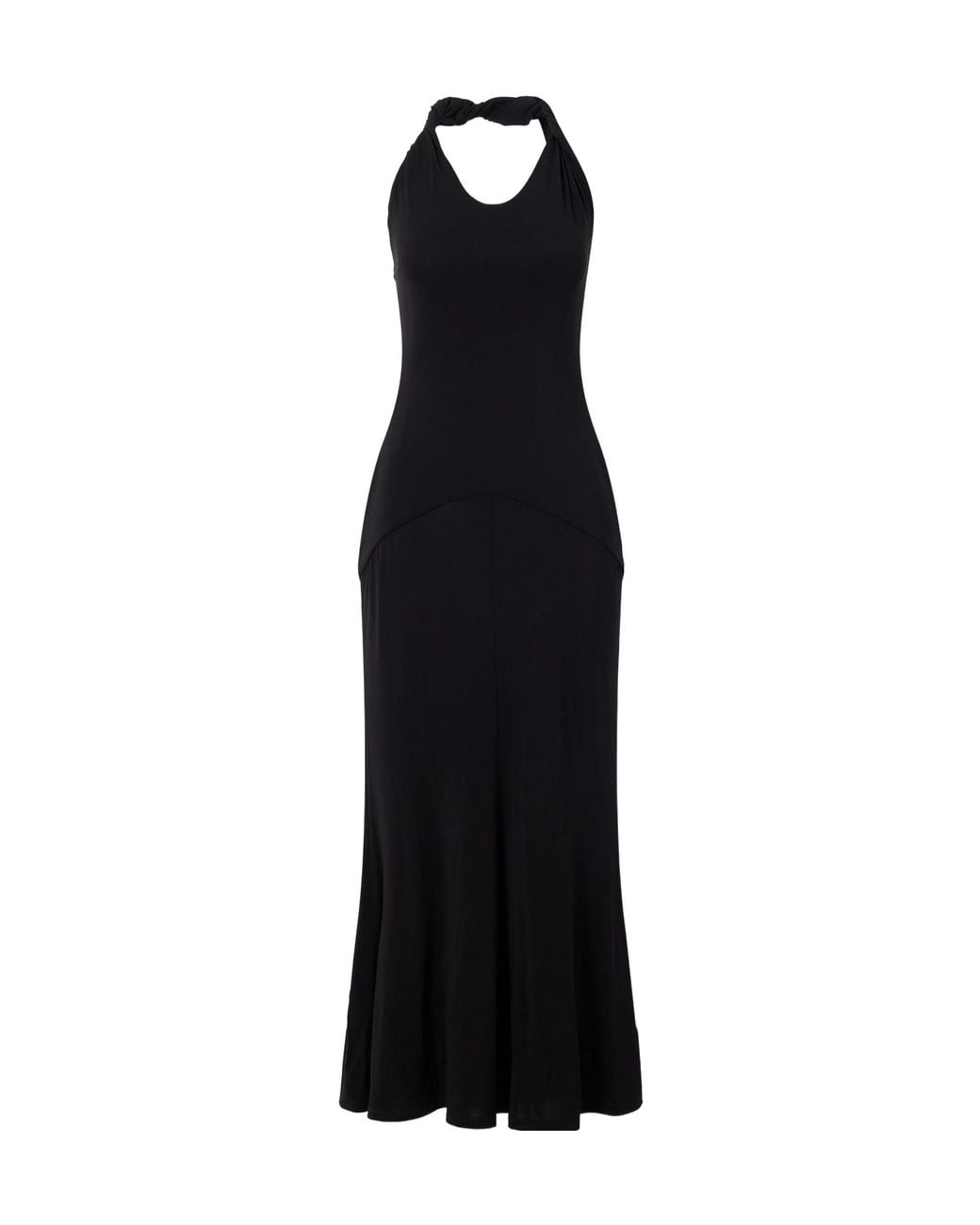 TOVE Black Stretch-Jersey Halterneck Midi Dress