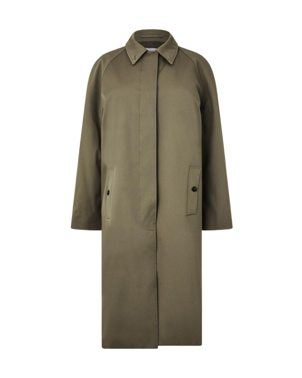 Anine Bing Green Lapel Long Sleeve Coat