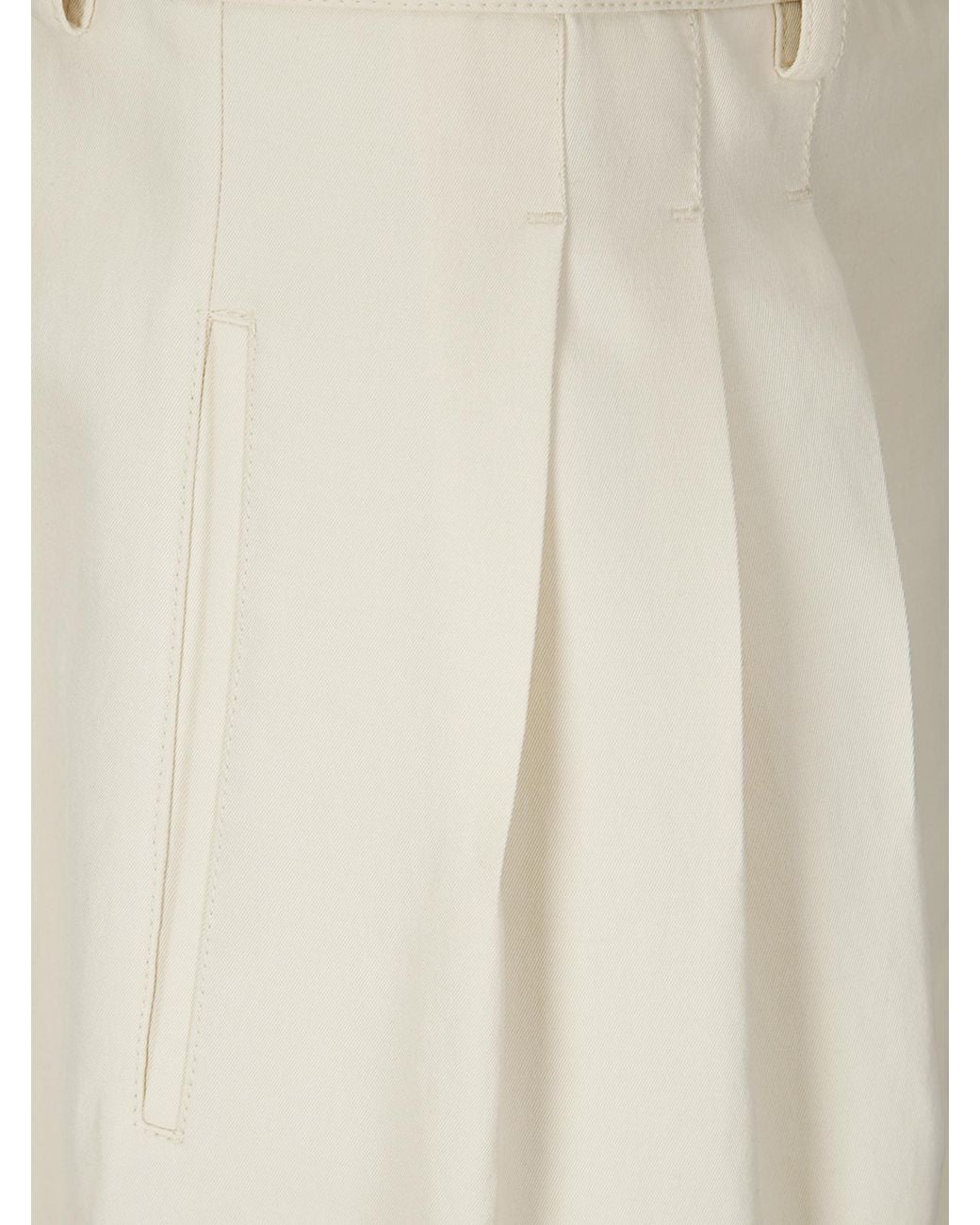 Lemaire White Pleated Wide-Leg Pants