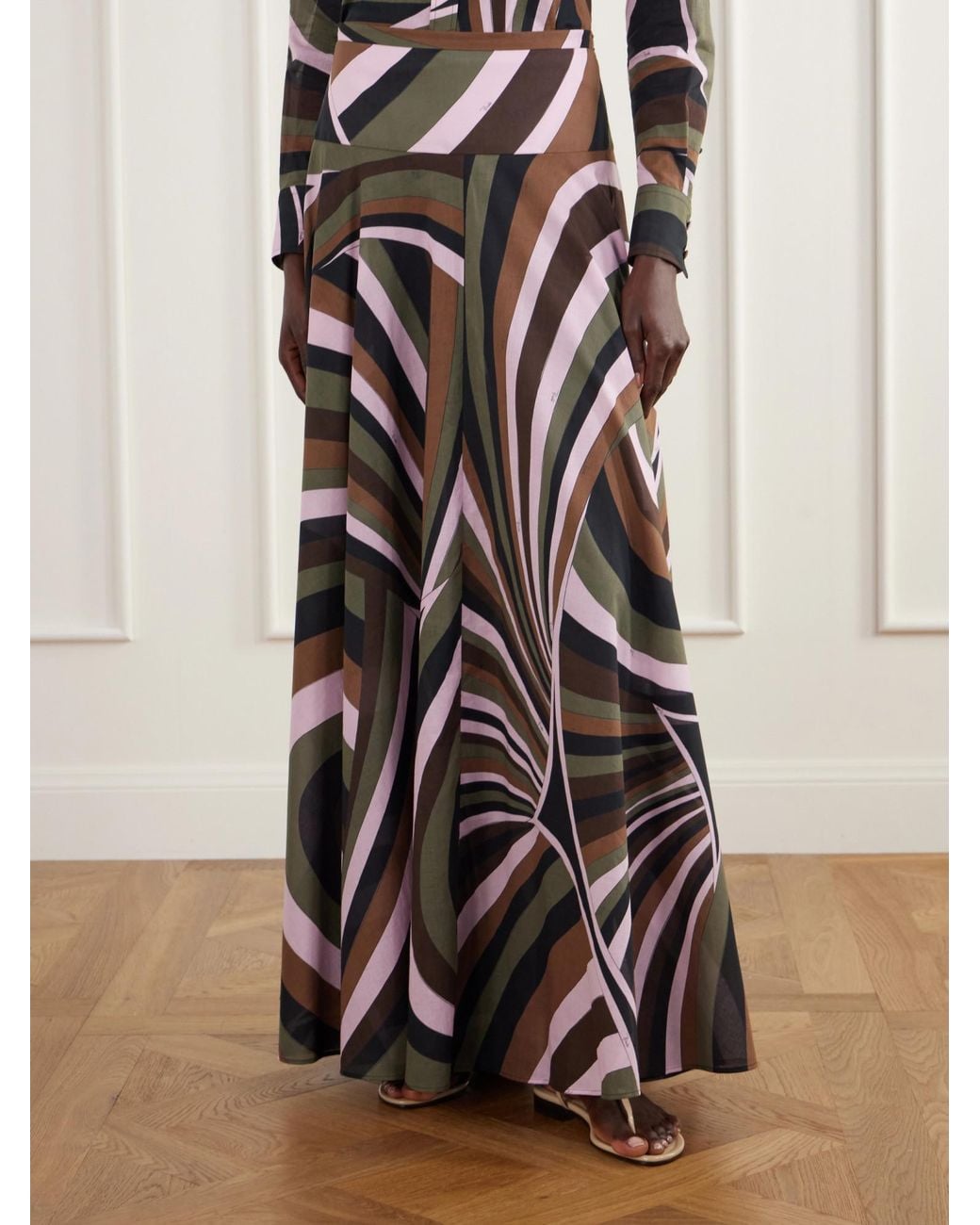 Emilio Pucci Black Long Printed Dress