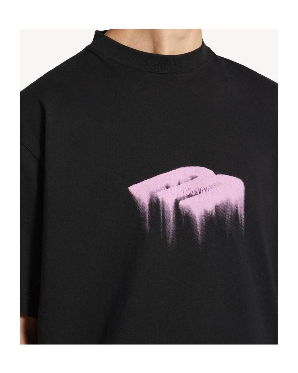 Balenciaga Black Printed T-Shirt for men