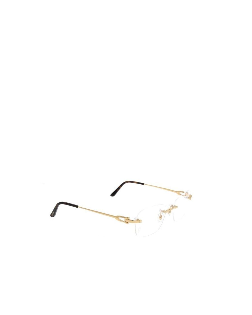 Cartier Natural Rectangle Frame Rimless Glasses for men