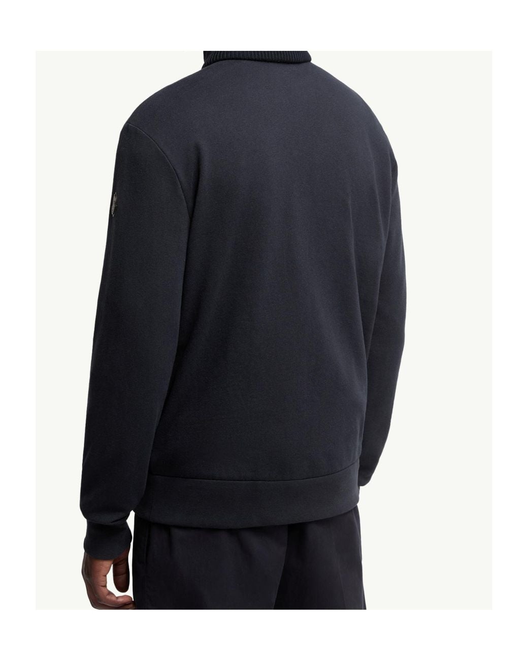 Moncler Blue Cotton Cashmere Zip-Up Sweatshirt for men