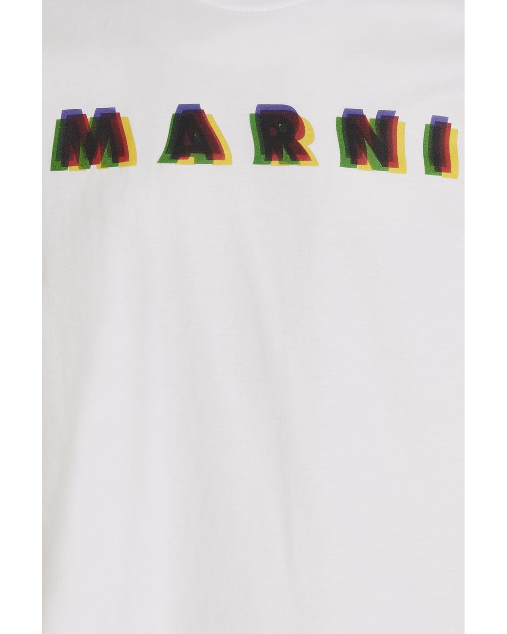 Marni White Cotton T-Shirt With 3D Print for men
