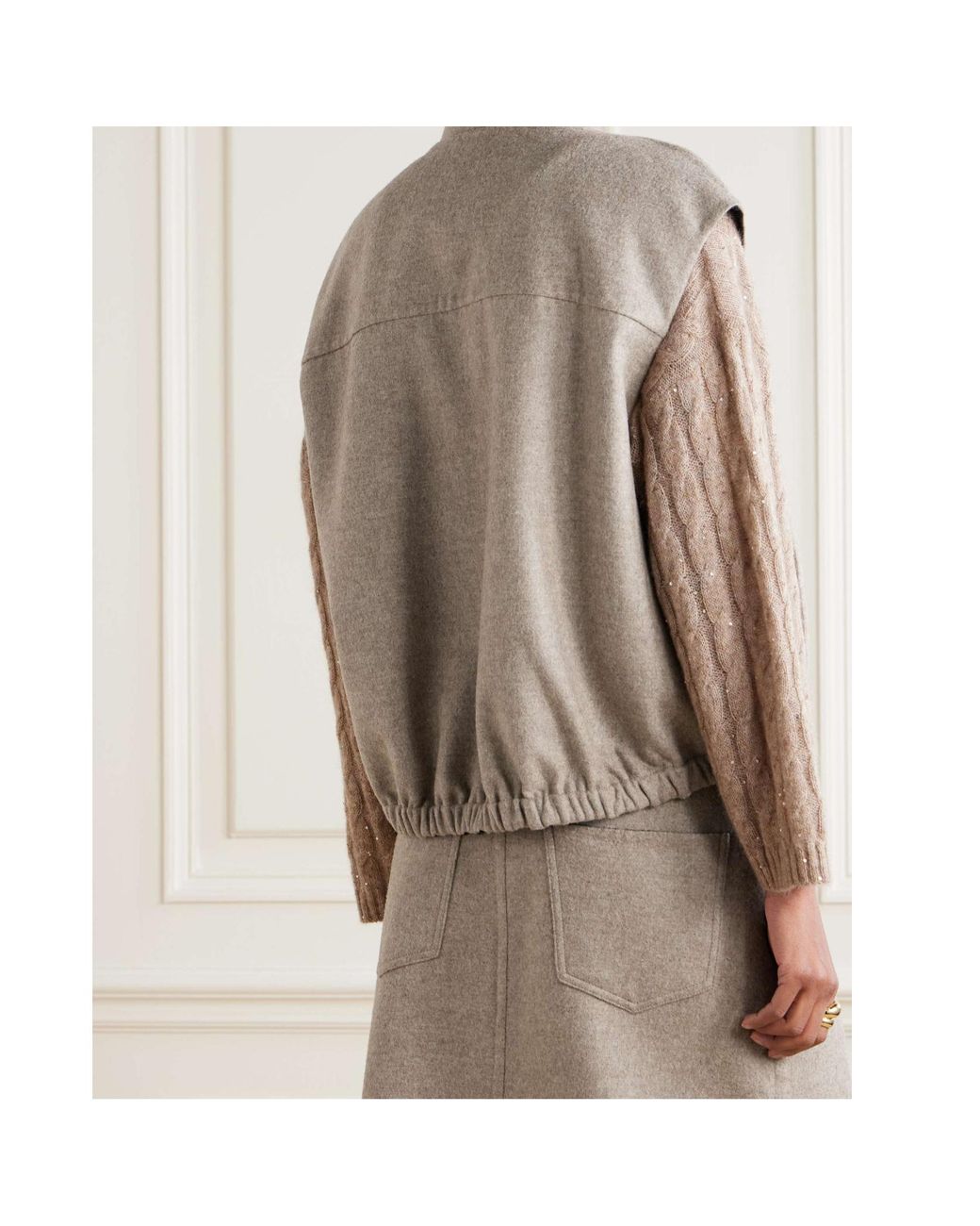 Brunello Cucinelli Natural Virgin Wool Double-Cloth Vest