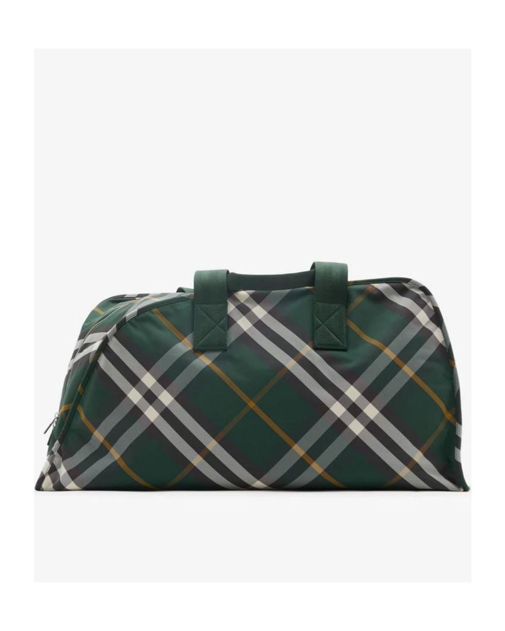 Burberry Green Shield Checkered Large Duffle Bag for men