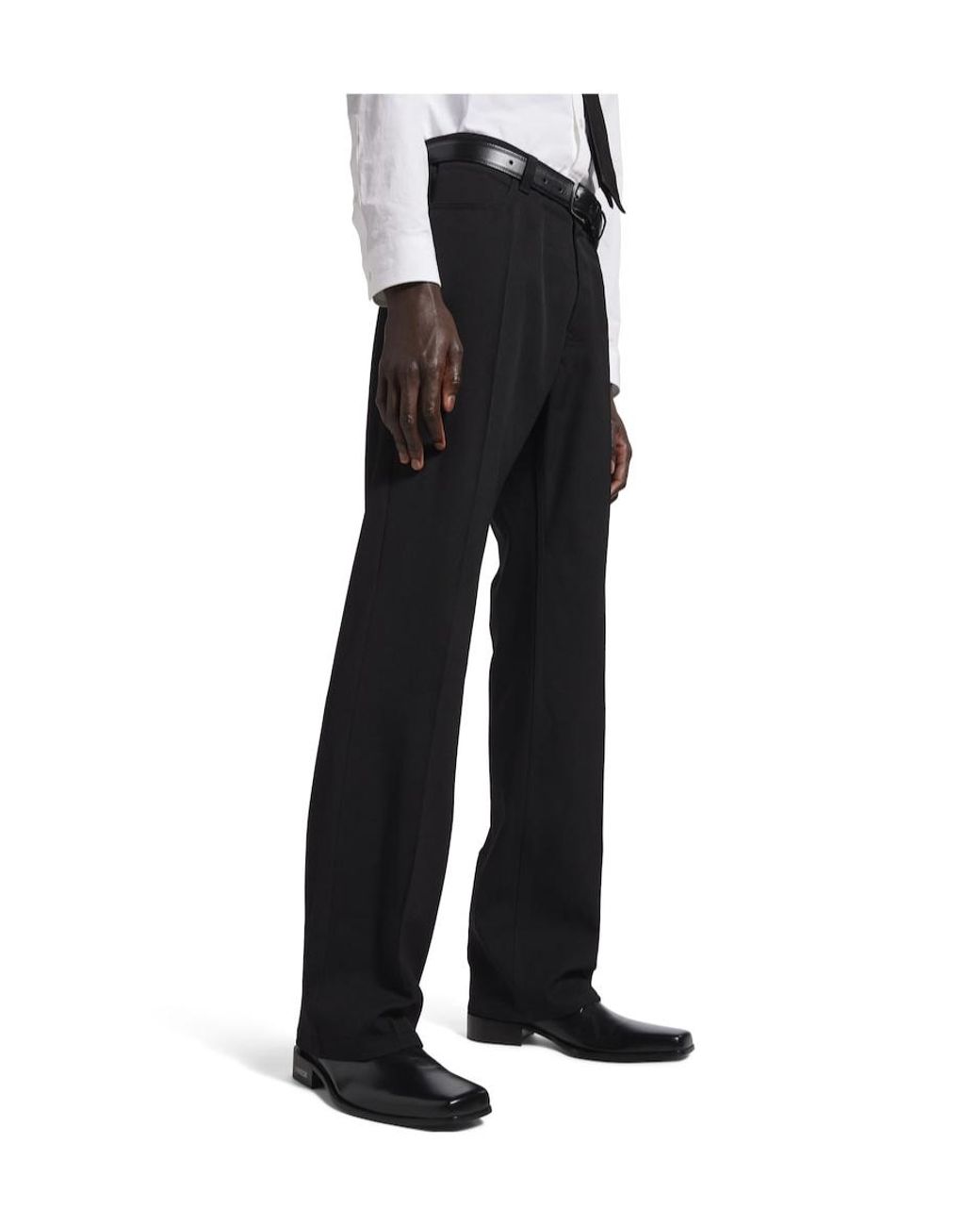 Balenciaga Black Straight Fit Tailored Pants for men