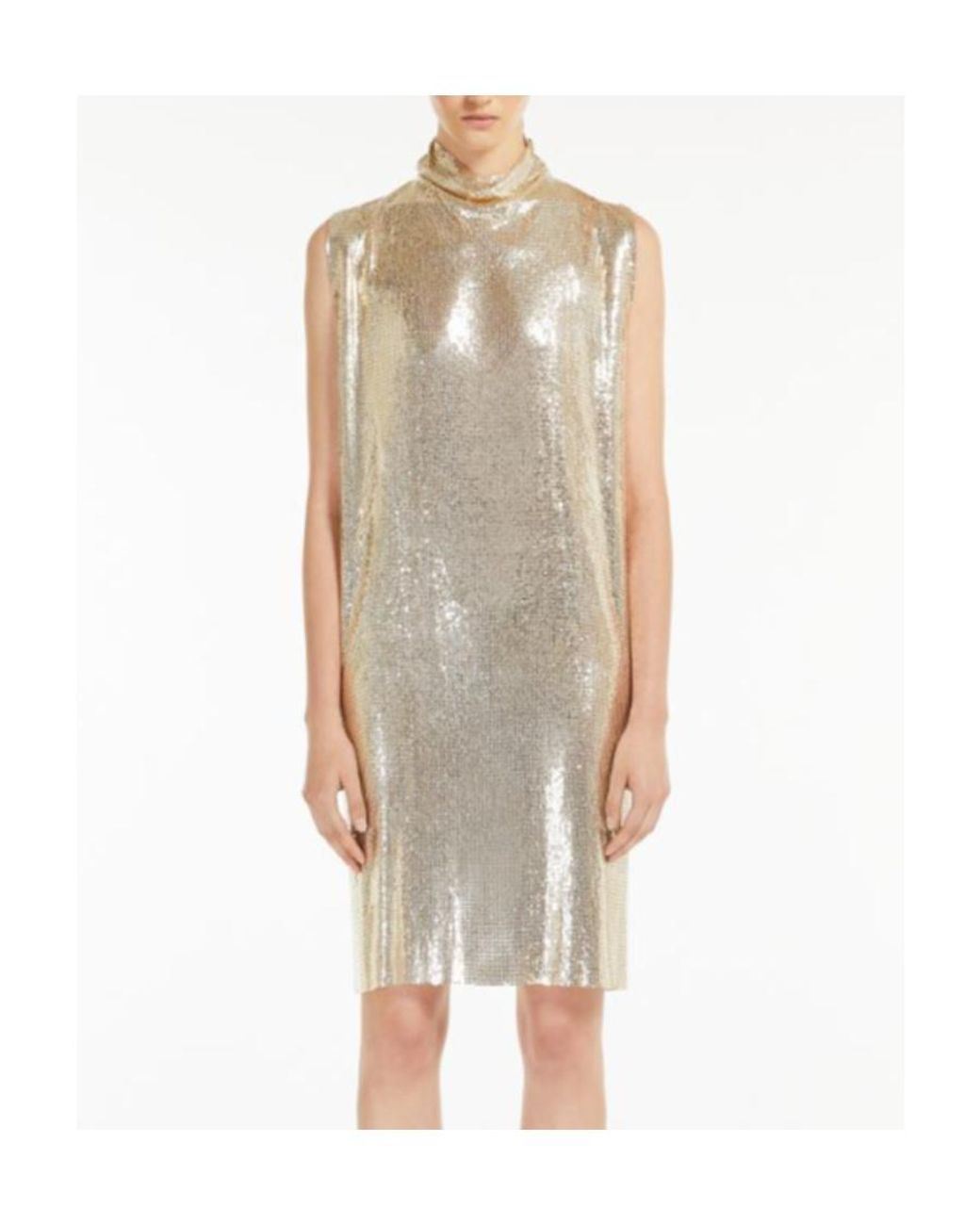 Sportmax Natural Mantide Metallic Effect Dress