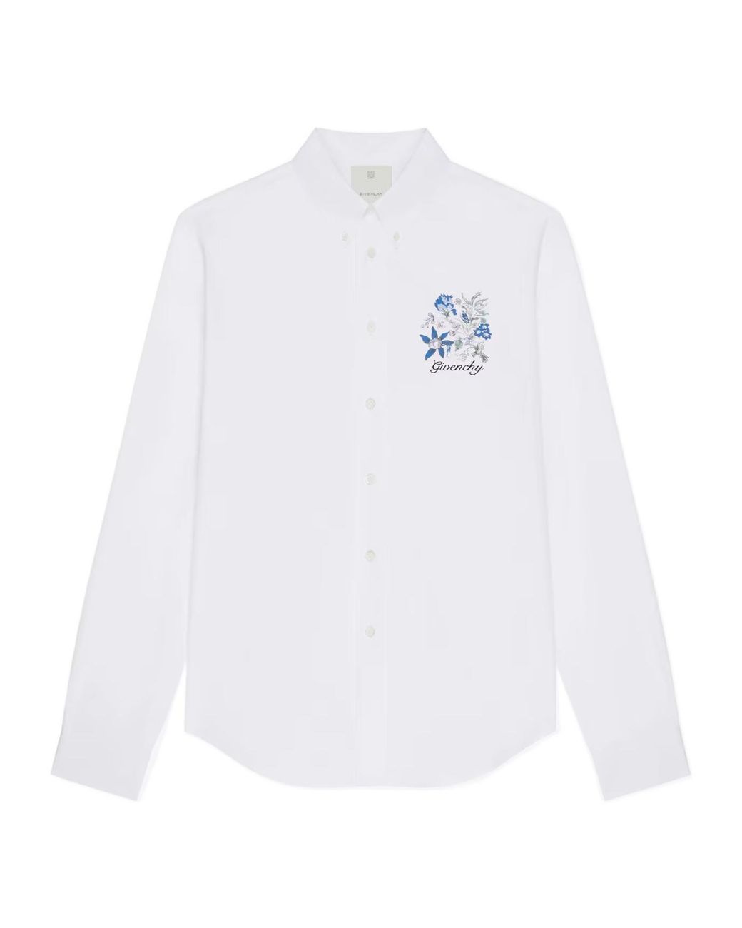 Givenchy White Logo Long-Sleeved Shirt for men