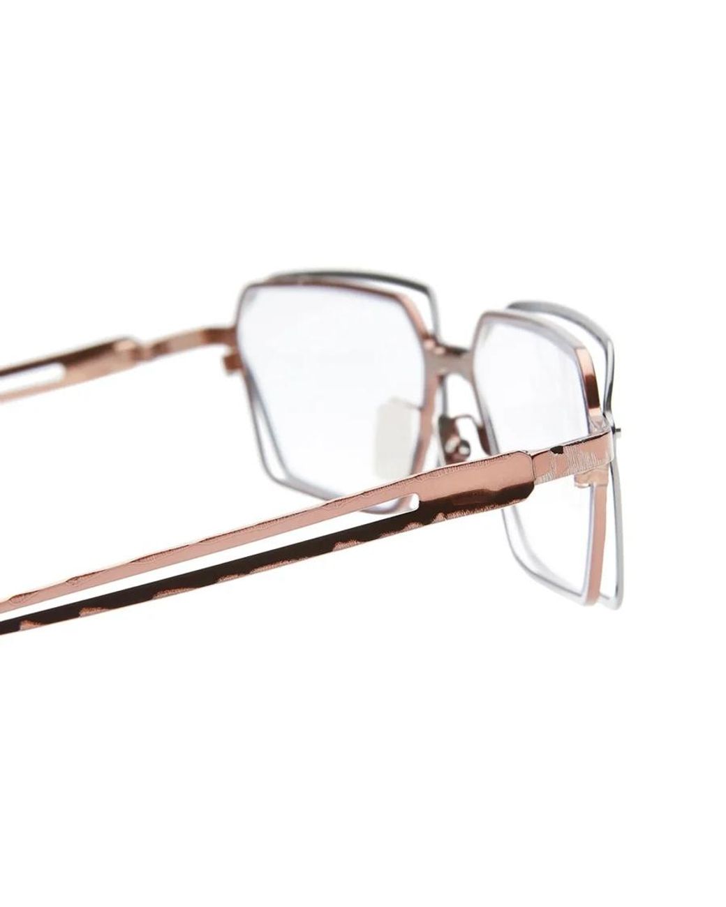 Kuboraum White Geometric-Metal Glasses for men