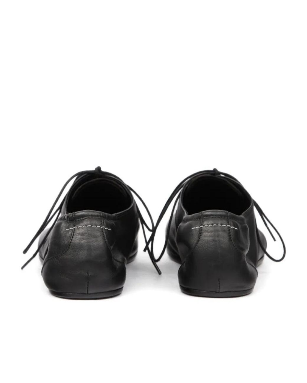 MM6 by Maison Margiela Black Square Toe Lace-Up Shoes