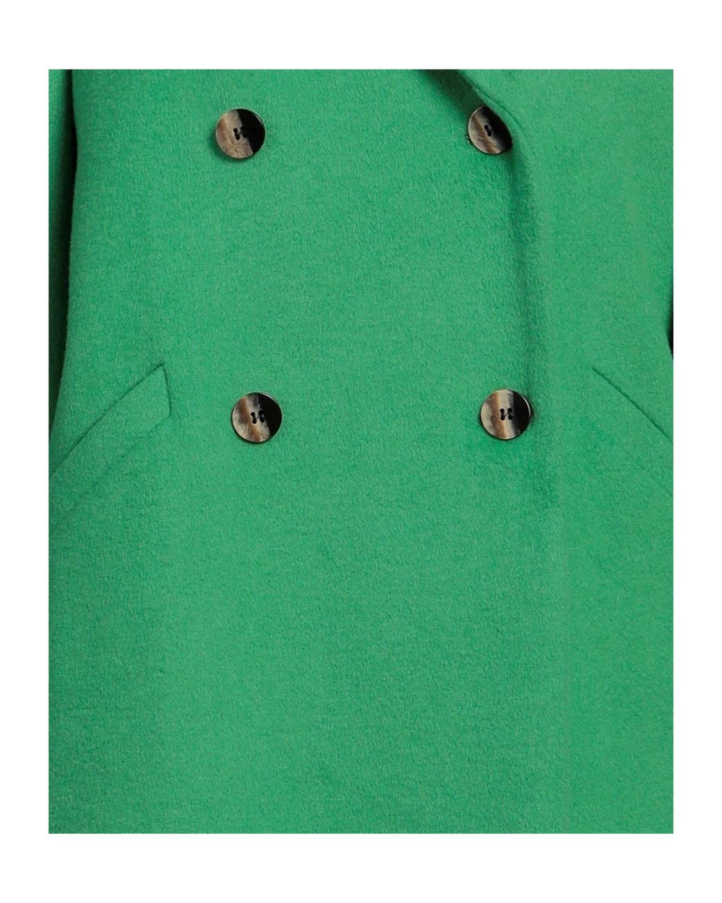 Ganni Green Solid Color Woolen Coat