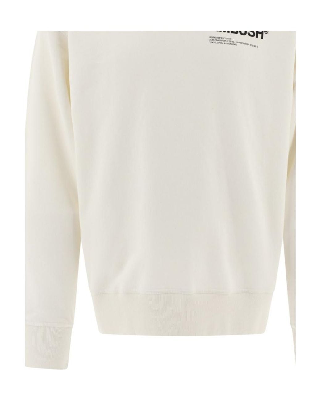 Ambush White Fleece Workshop Logo-Print Sweatshirt for men