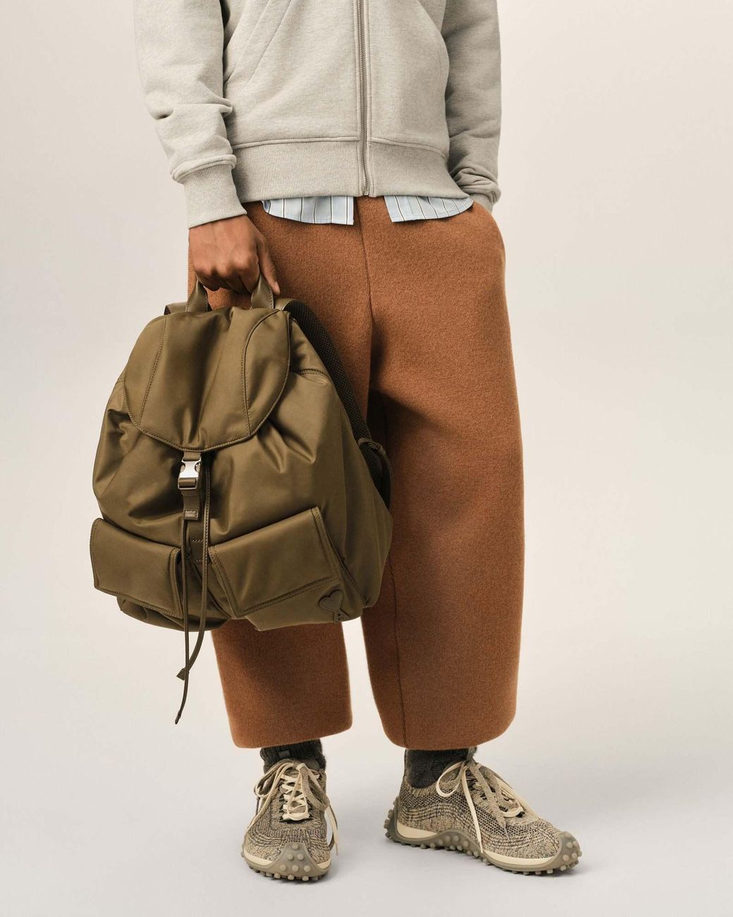 AMI Green Marcel Flap Backpack for men
