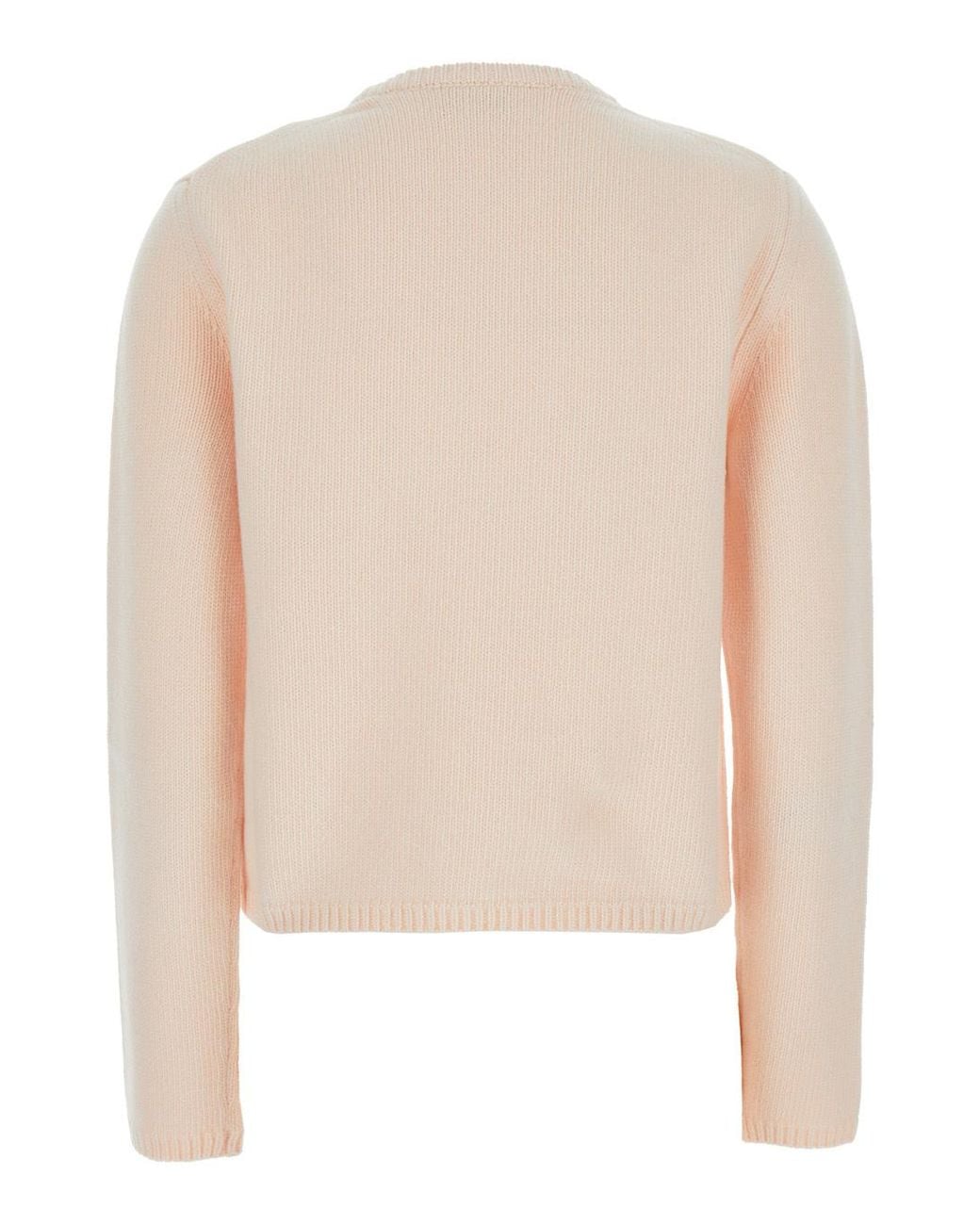 Moncler Pink Logo Detailed Crewneck Jumper