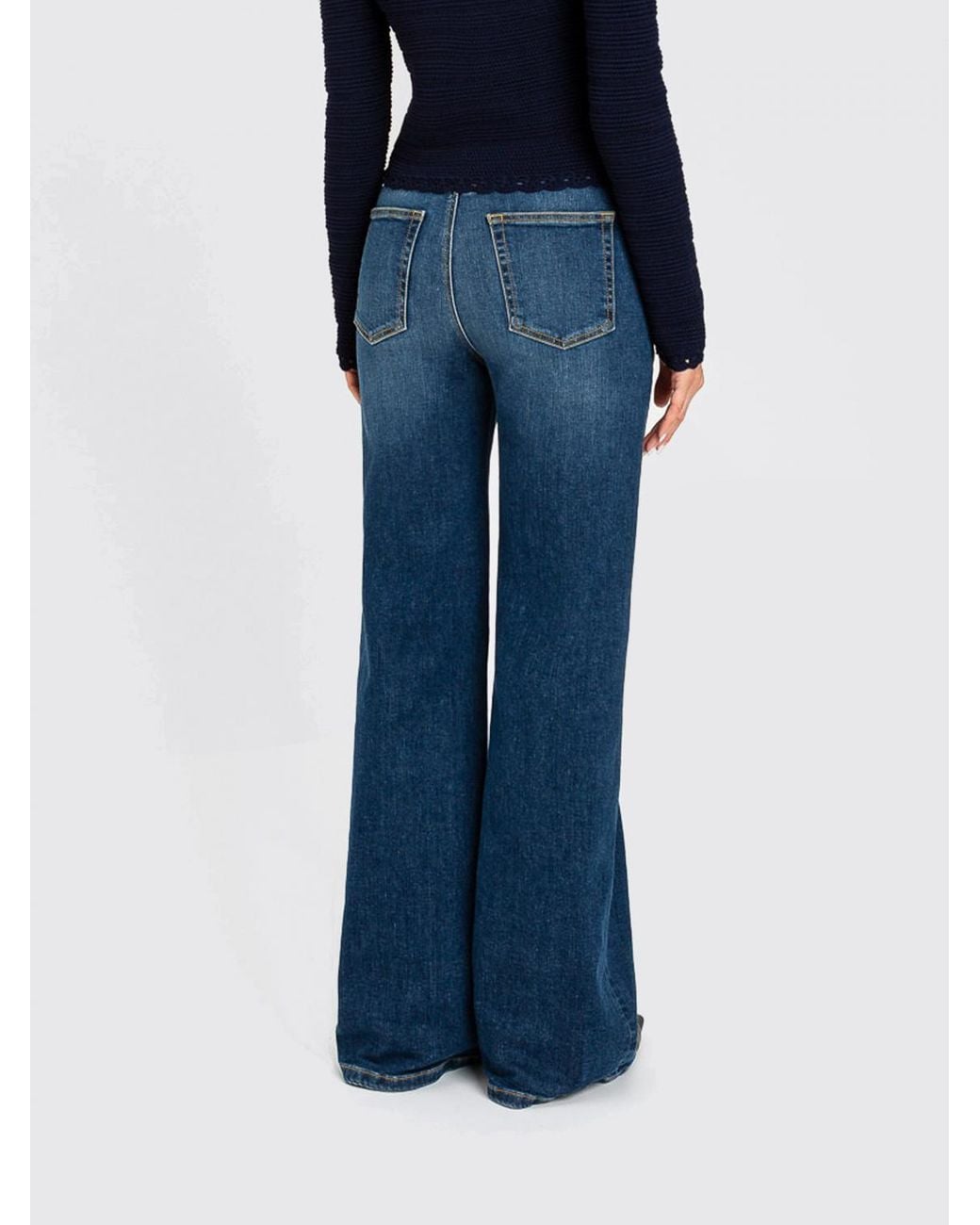 Twinset Blue Five-Pocket Wide-Leg Jeans