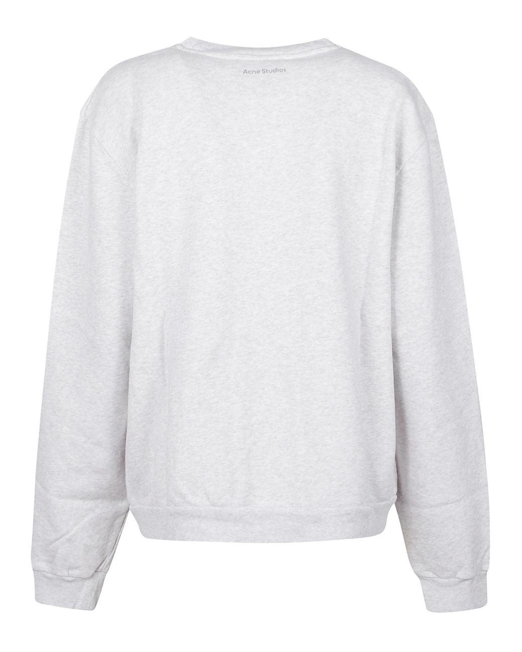 Acne White Fleece Crew-Neck Sweatshirt for men