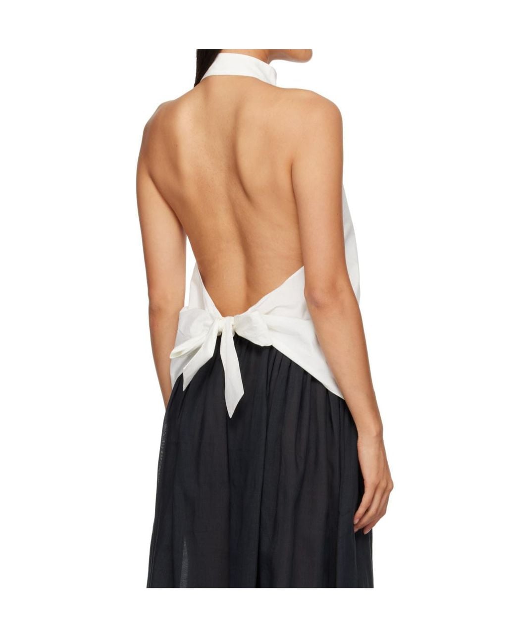 St. Agni White Backless Top