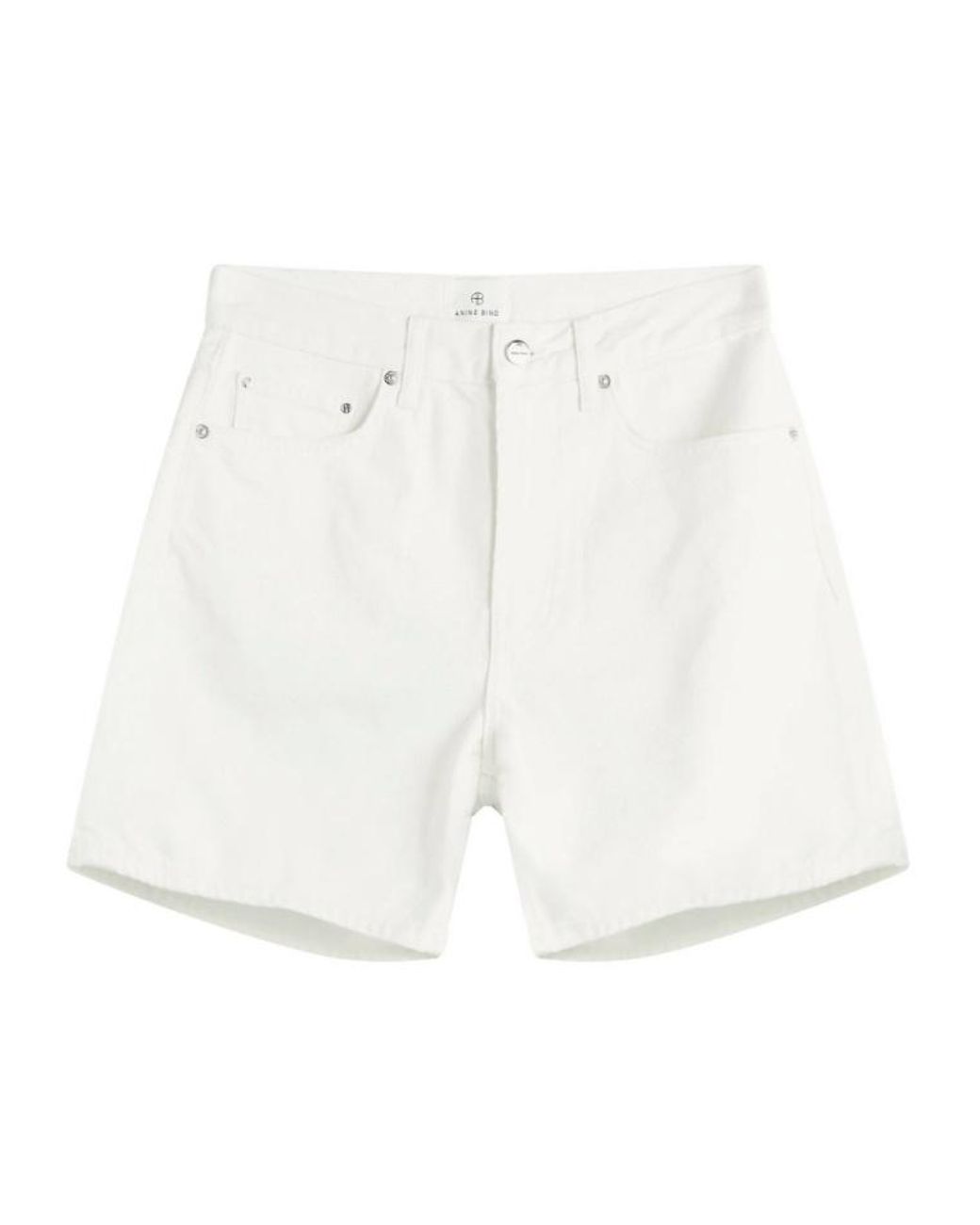 Anine Bing White Kat High-Rise Denim Shorts for men
