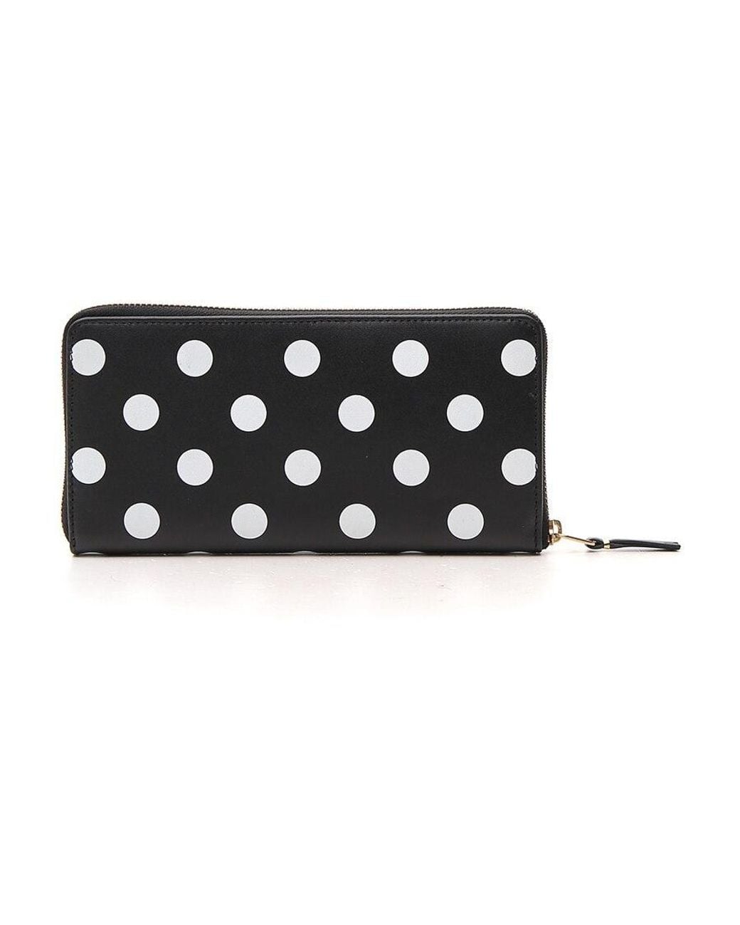 Comme des Garçons White Comme Des Garçons Wallet Polka Dot Printed Zip-Around Wallet for men