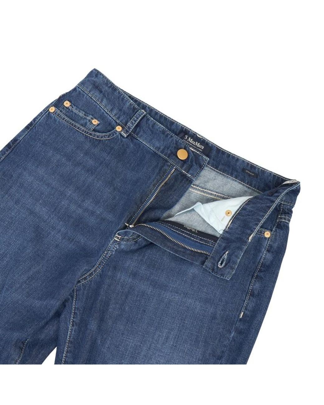 Max Mara Blue 'S Macro Straight Leg Jeans