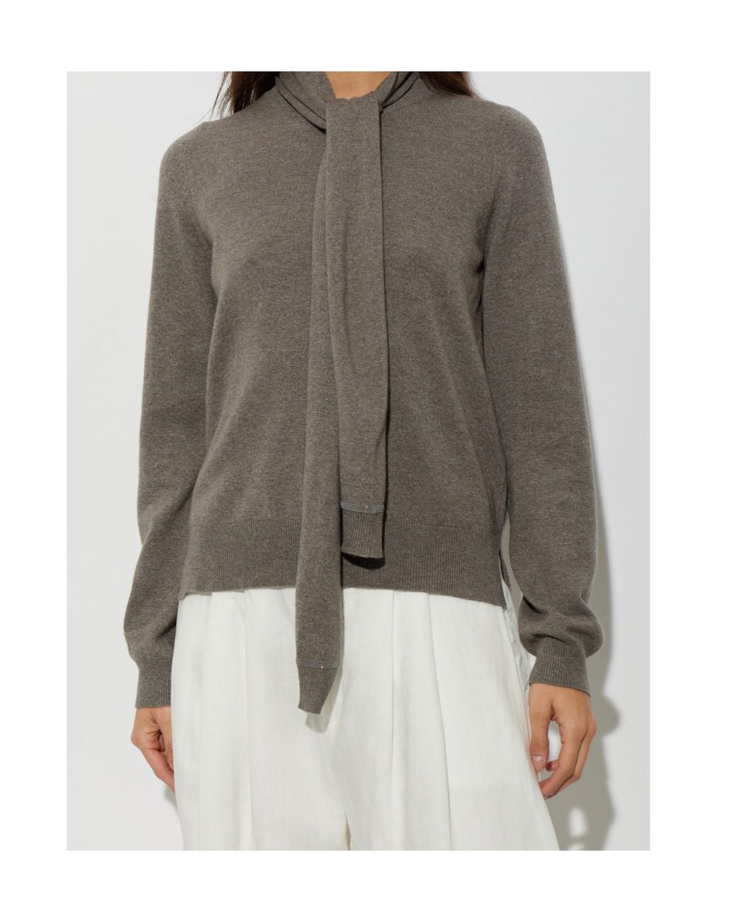 Fabiana Filippi Gray Long-Sleeved Sweater