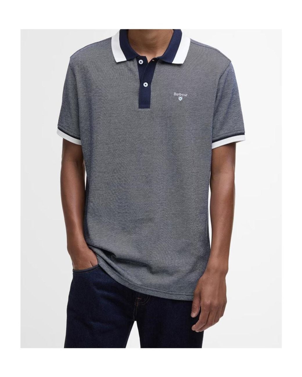 Barbour Gray Short-Sleeved Polo Shirt for men