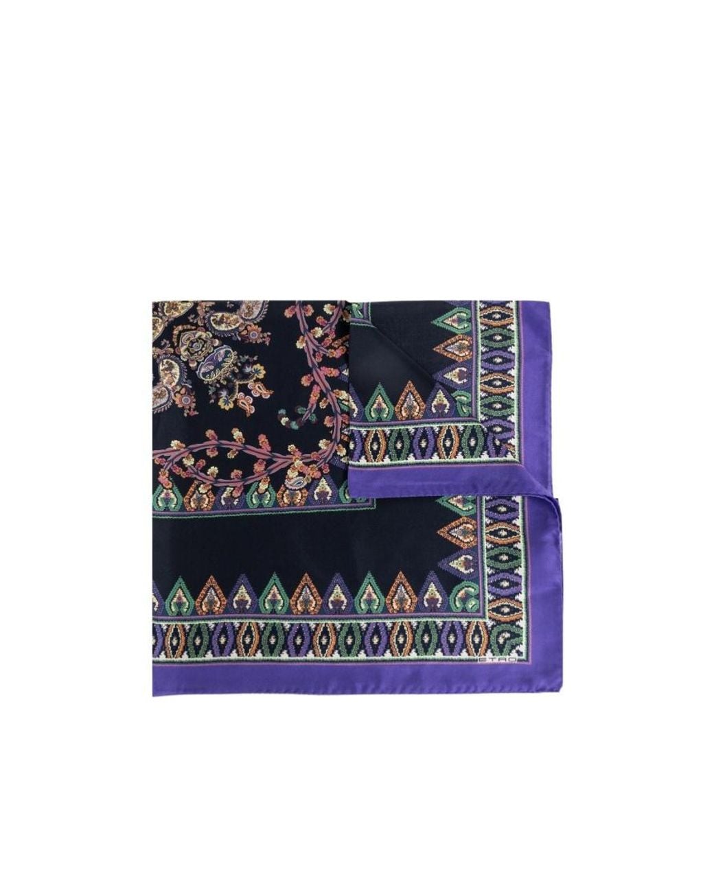 Etro Blue Paisley Patterned Scarf