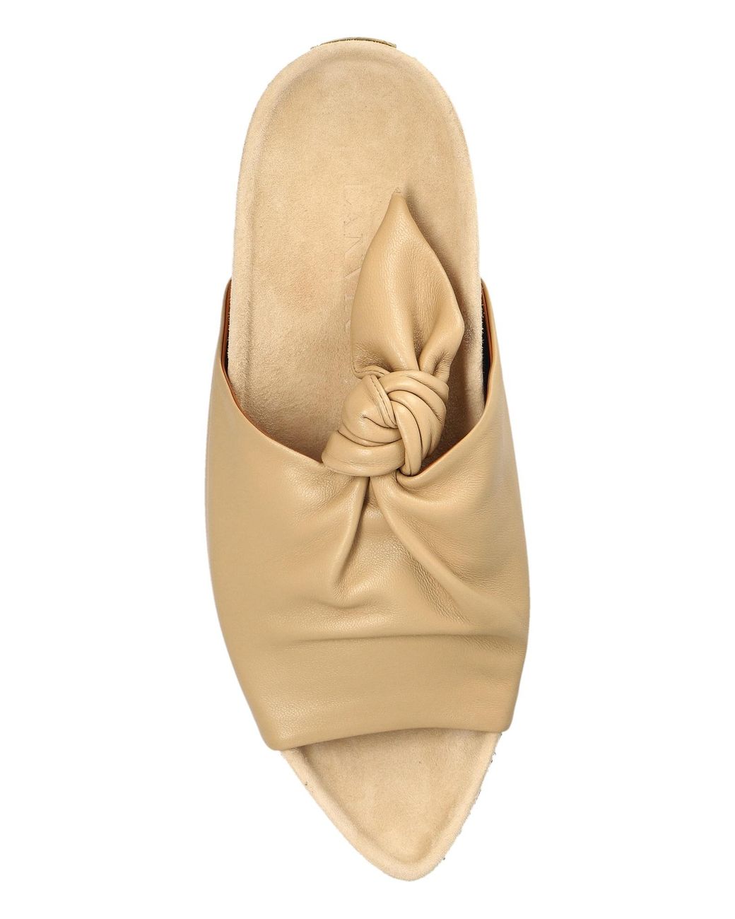 Lanvin Brown Cocoon Knot Detail Slides