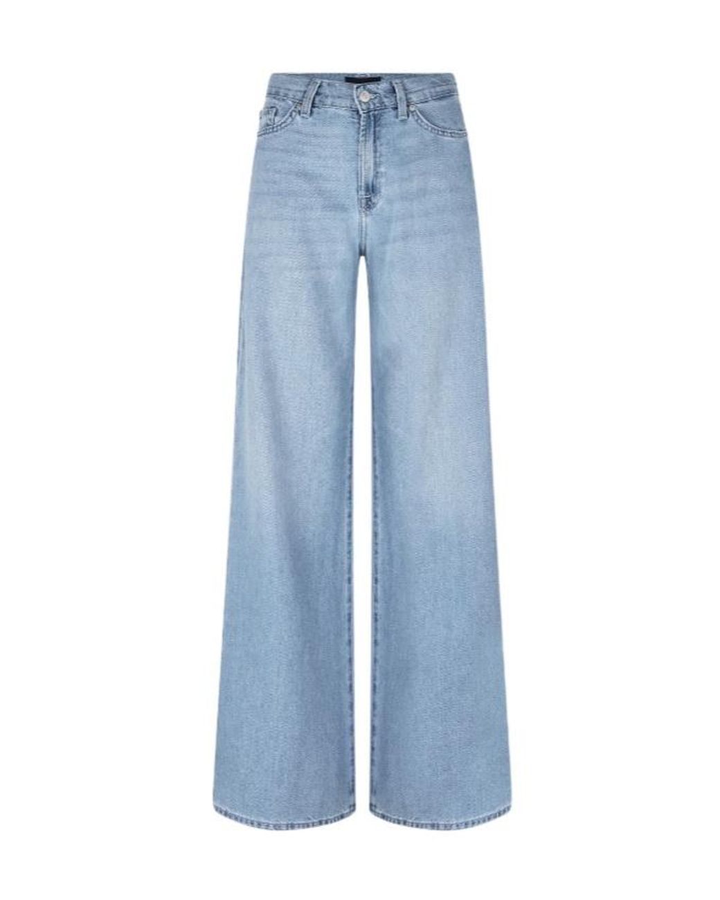 7 For All Mankind Blue Lotta Wide Leg Jeans