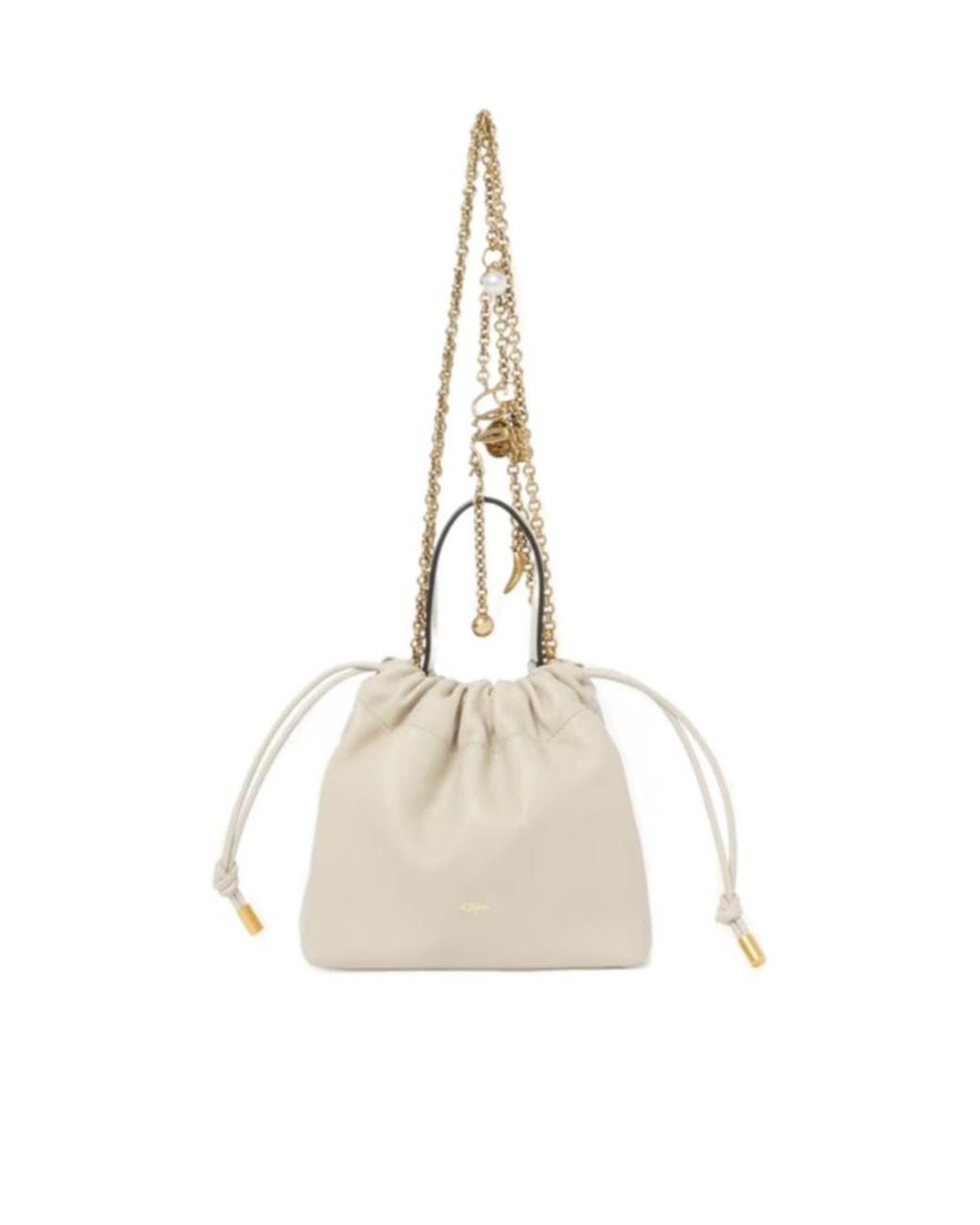 Chloé White Chloé Icons Mini Drawstring Shoulder Bag