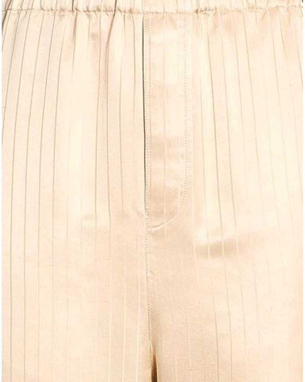 Saint Laurent Natural Striped Waist-Cinching Trousers
