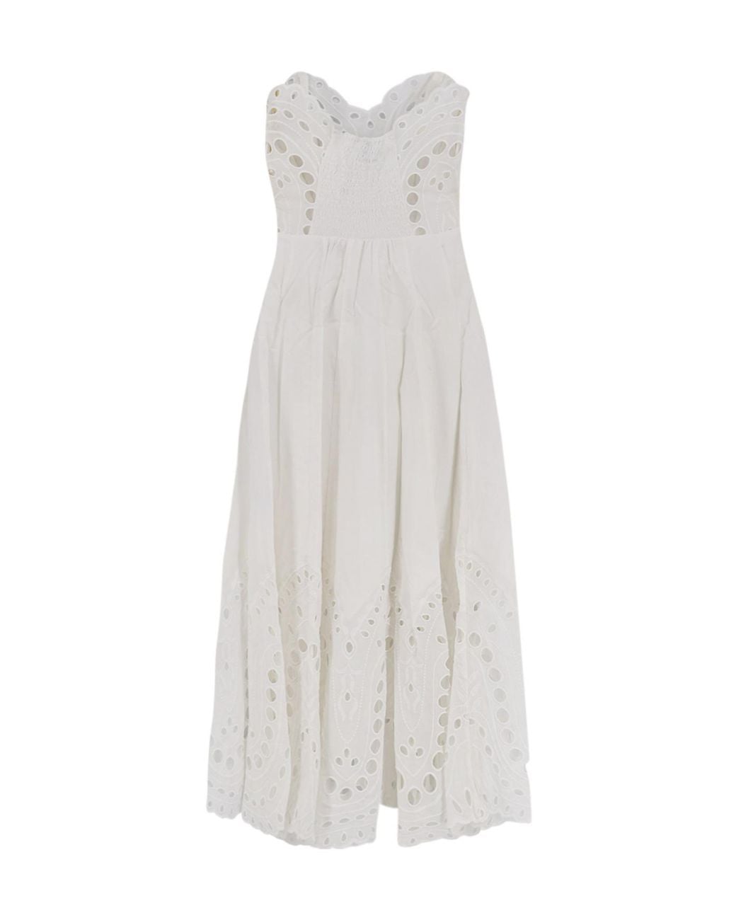 Charo Ruiz White Ibiza Embroidered Broderie Dress
