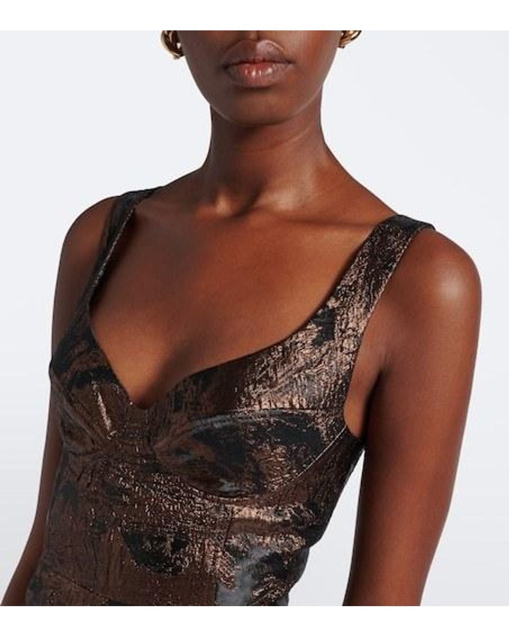 Jonathan Simkhai Brown Elegant Three-Dimensional Dress