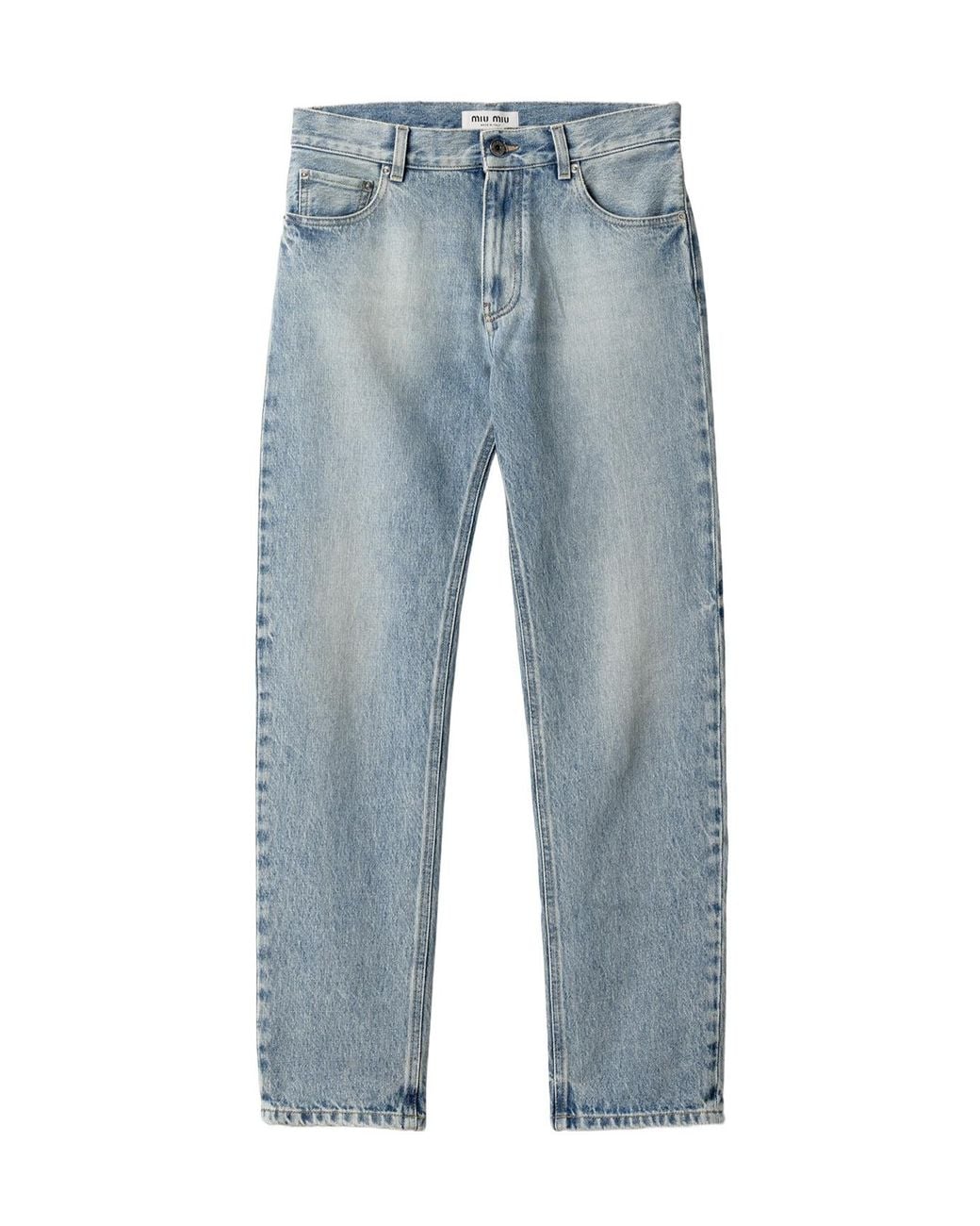 Miu Miu Blue Five-Pocket Washed Denim Jeans