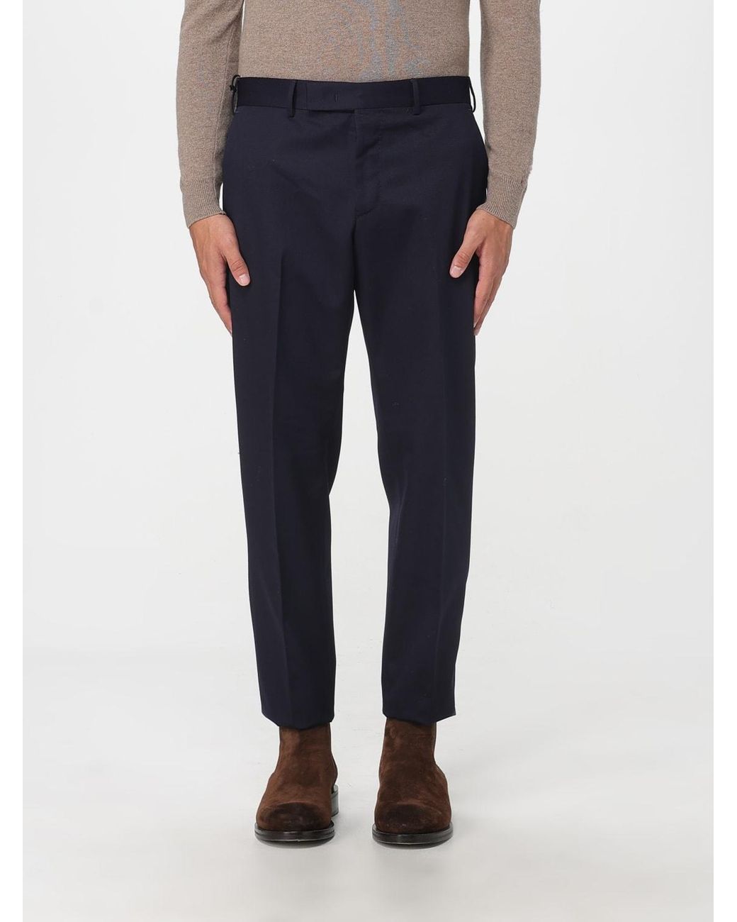 Pt Pantaloni Blue Wool Trousers for men