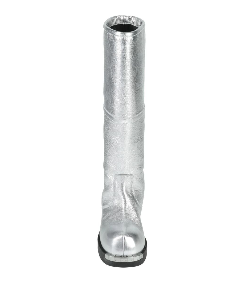 MM6 by Maison Margiela White Thick-Soled Knee-High Leather Boots