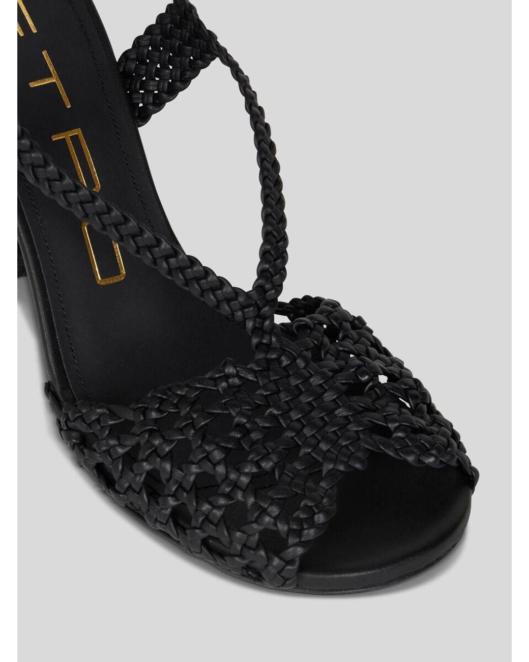 Etro Black Woven High-Heeled Sandals