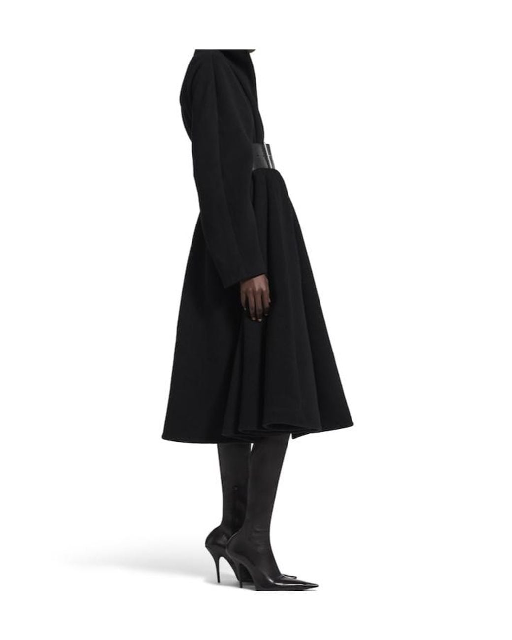Balenciaga Black Belted Wrap Coat