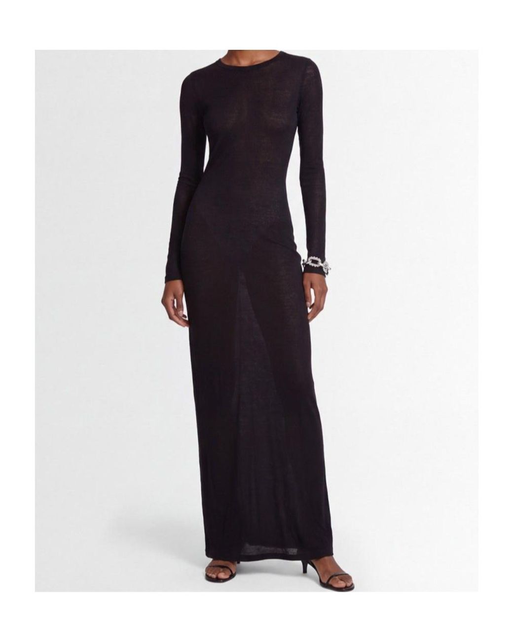7 For All Mankind Black Long-Sleeved Dress
