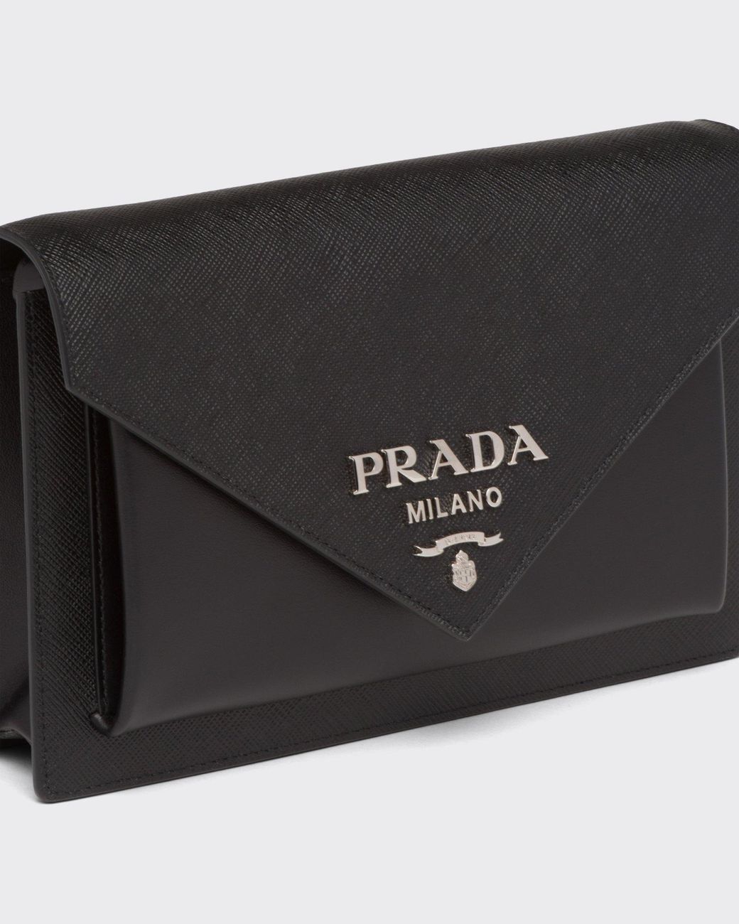 Prada Black Saffiano Leather Mini Envelope Bag
