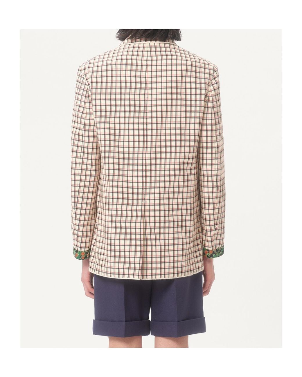 Valentino Natural Checked Single-Breasted Blazer for men