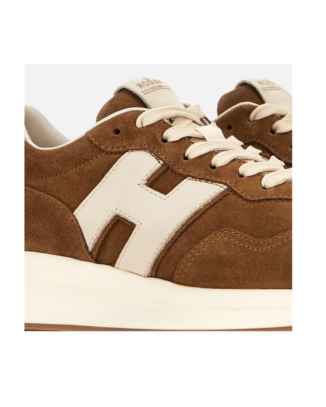 Hogan Brown H641 Lace-Up Sneakers