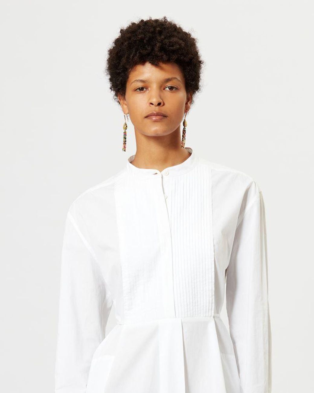 Isabel Marant White Isabel Marant Étoile Rheana Pleat-Detailed Shirt Dress