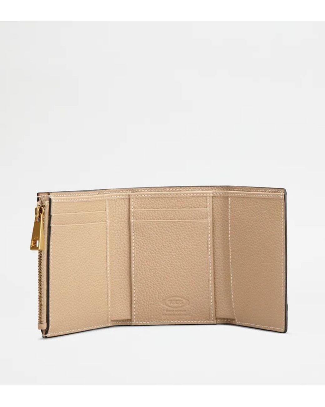 Tod's Natural T Logo Tab Wallet