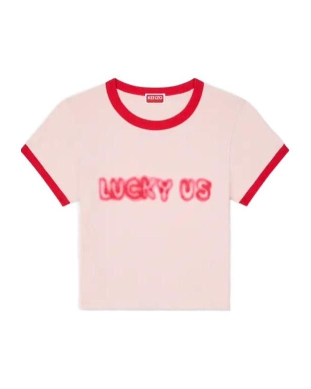 KENZO Pink Crewneck Cropped T-Shirt