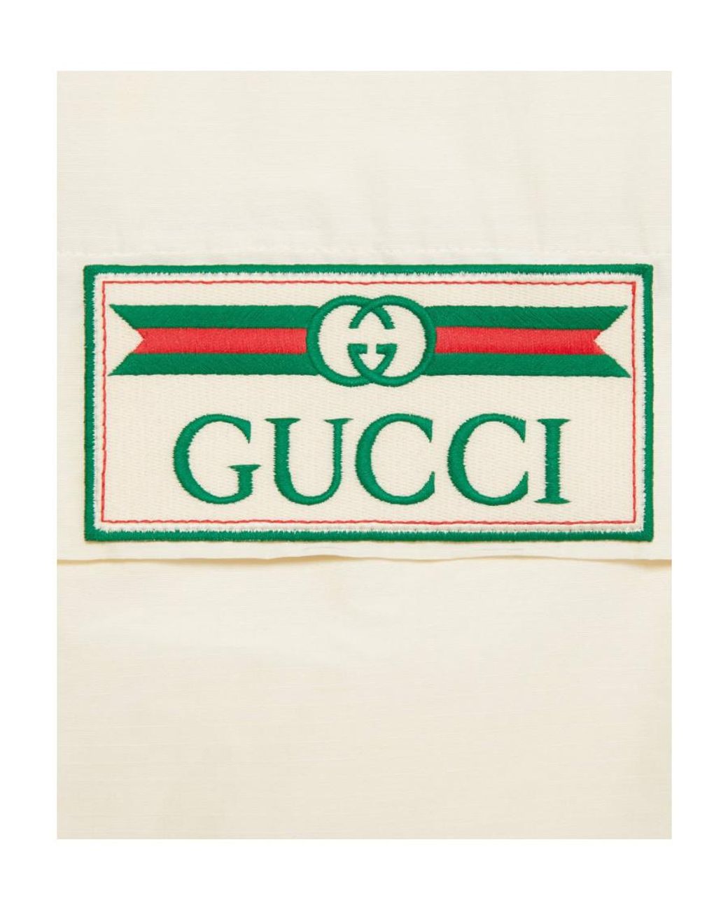 Gucci White Logo Patch Nylon Sweatshirt
