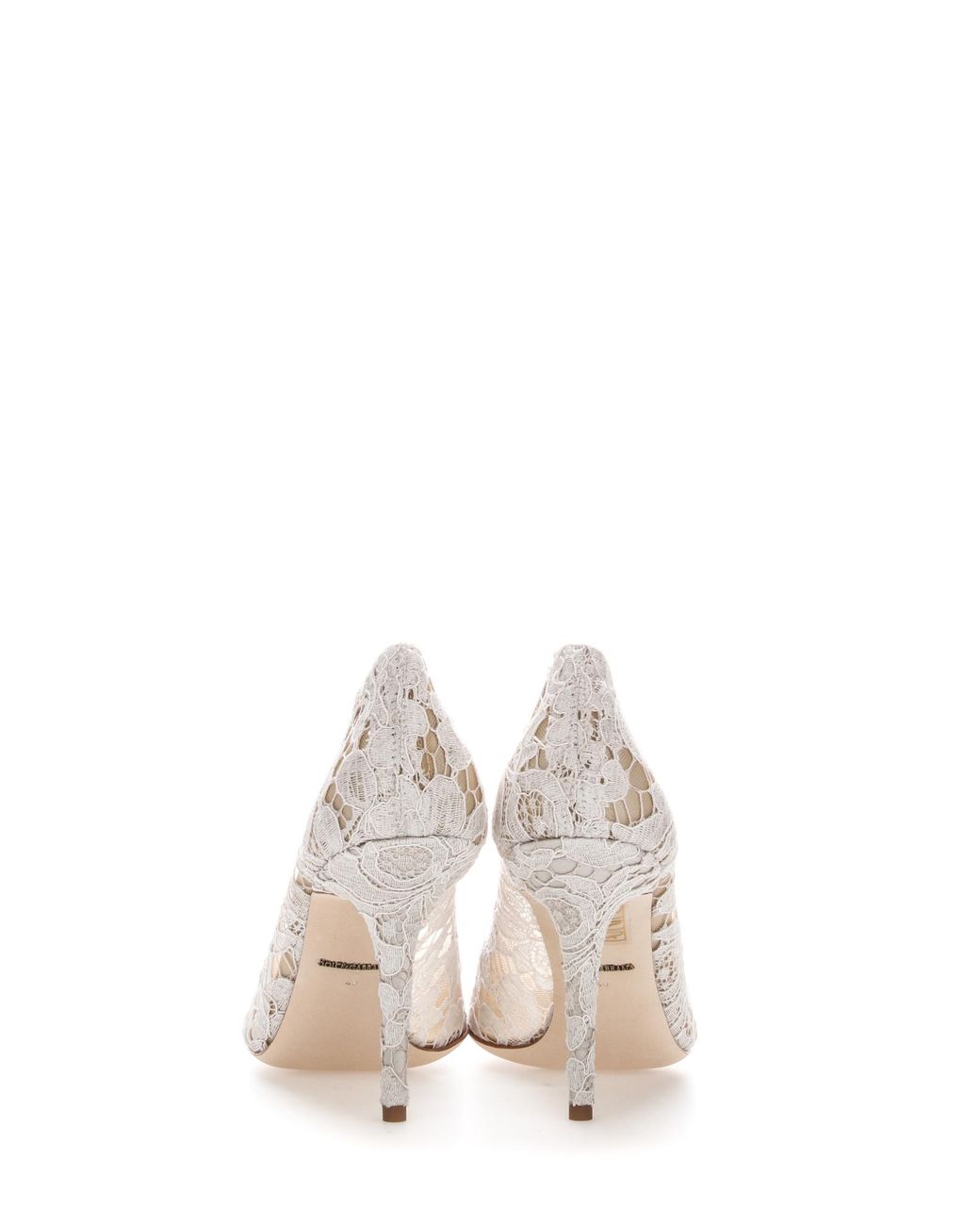 Dolce & Gabbana White Bellucci Lace Embellished Pumps